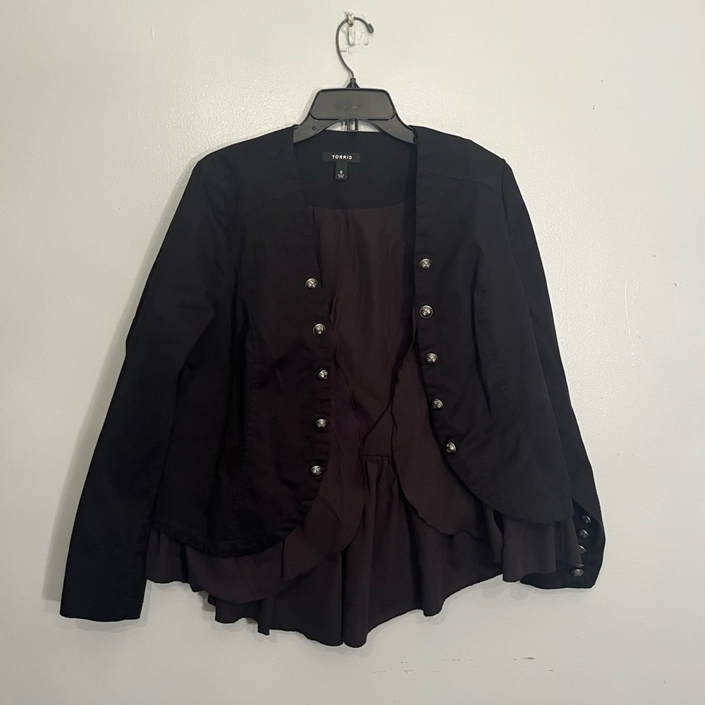 Torrid Black Women's Blazer with Button Details